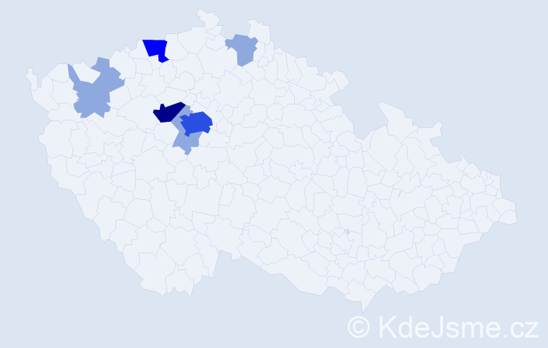 Příjmení: 'Abrham', počet výskytů 23 v celé ČR