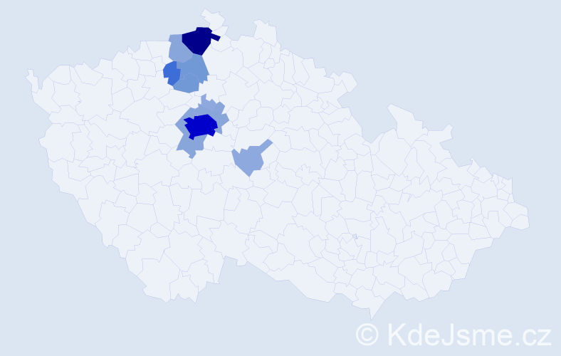Příjmení: 'Nergl', počet výskytů 36 v celé ČR