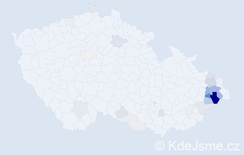 Příjmení: 'Bražinová', počet výskytů 97 v celé ČR