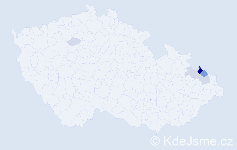 Příjmení: 'Kerlínová', počet výskytů 25 v celé ČR