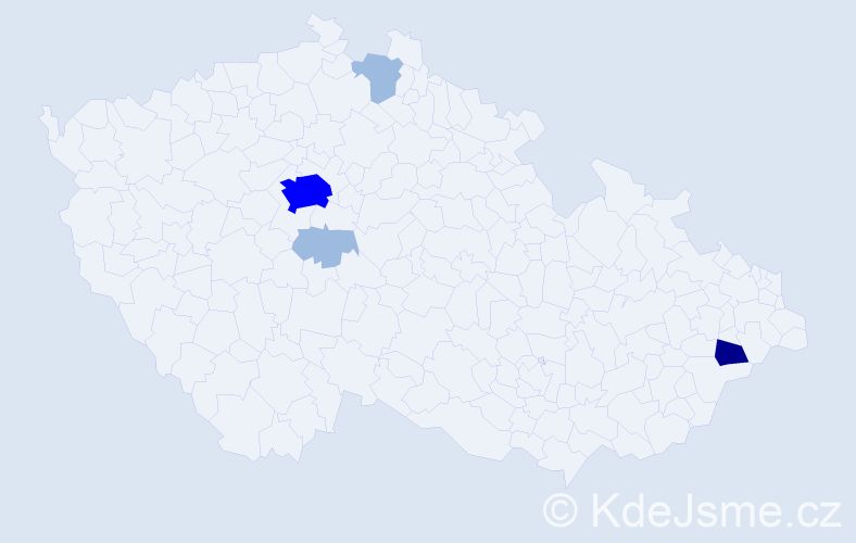 Příjmení: 'Kejhar', počet výskytů 9 v celé ČR