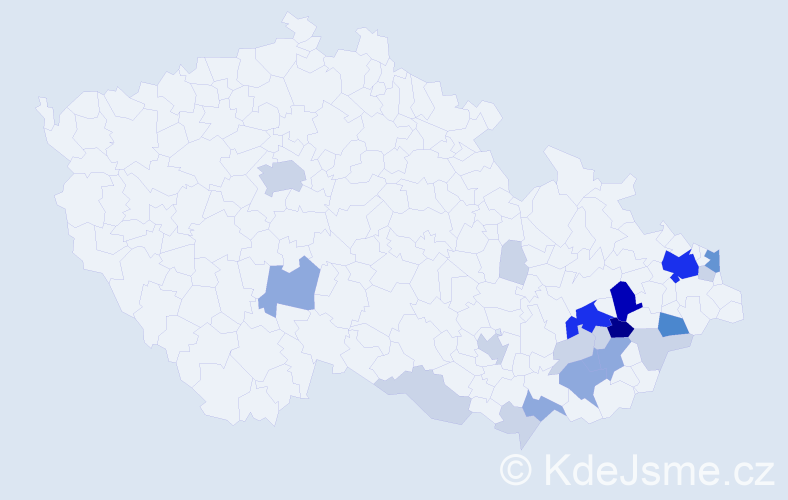 Příjmení: 'Mikšánková', počet výskytů 73 v celé ČR