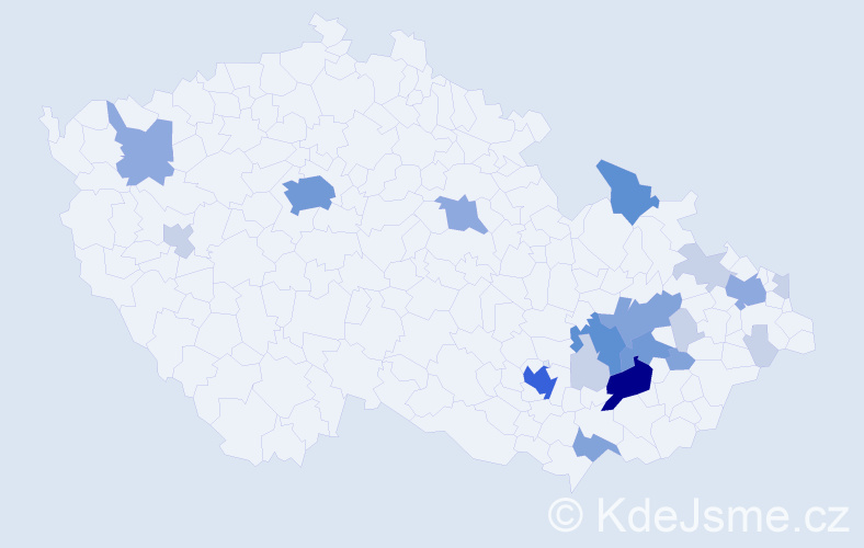 Příjmení: 'Kuciánová', počet výskytů 58 v celé ČR