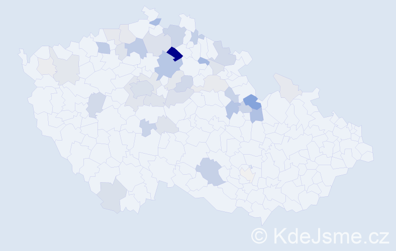 Příjmení: 'Ferkl', počet výskytů 149 v celé ČR