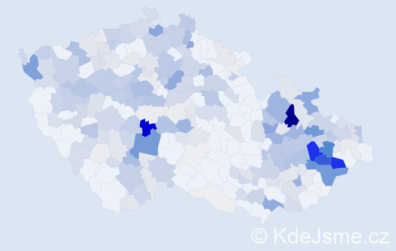 Příjmení: 'Volek', počet výskytů 1066 v celé ČR