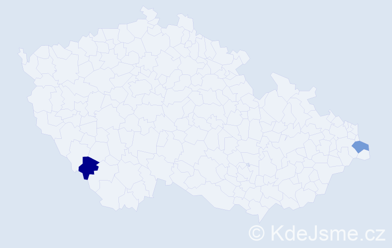 Příjmení: 'Mocsková', počet výskytů 2 v celé ČR