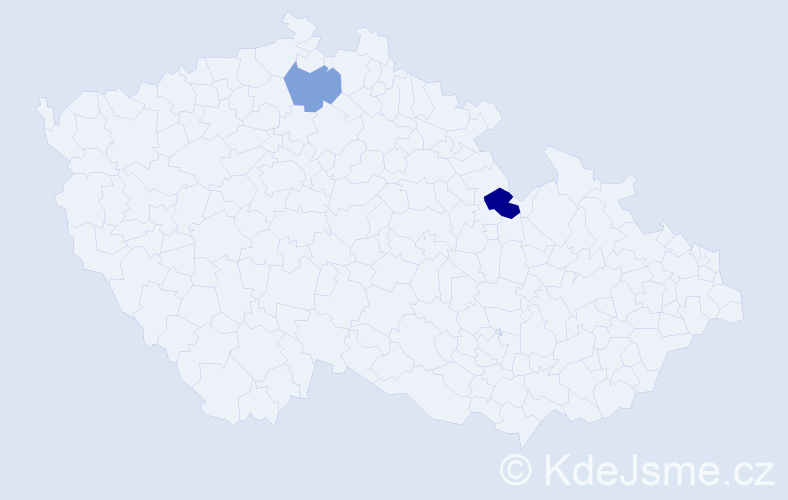 Příjmení: 'Karovič', počet výskytů 5 v celé ČR