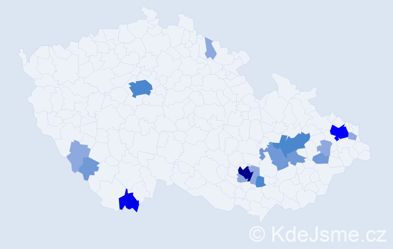 Příjmení: 'Plchot', počet výskytů 37 v celé ČR