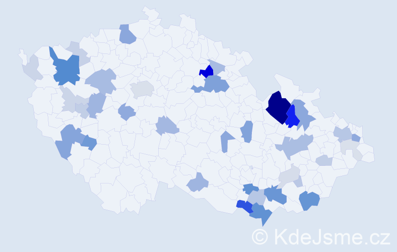 Příjmení: 'Struhárová', počet výskytů 117 v celé ČR