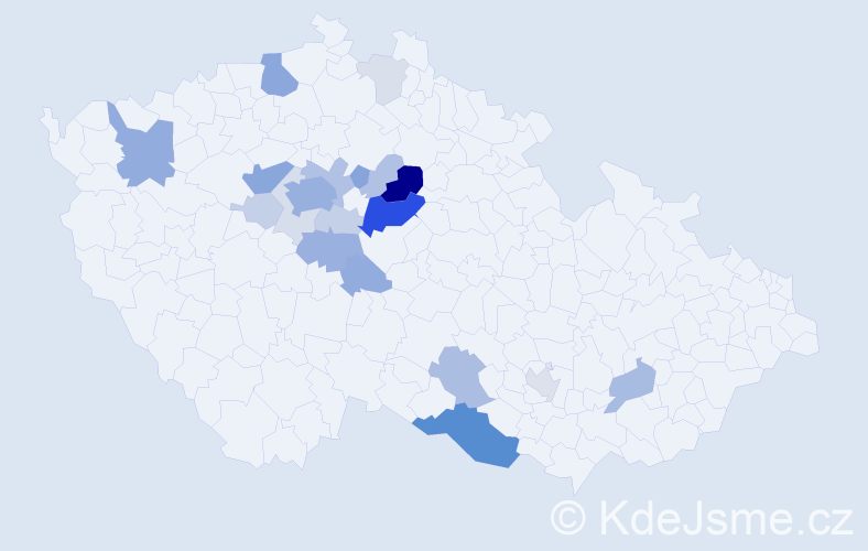 Příjmení: 'Vejdovská', počet výskytů 74 v celé ČR