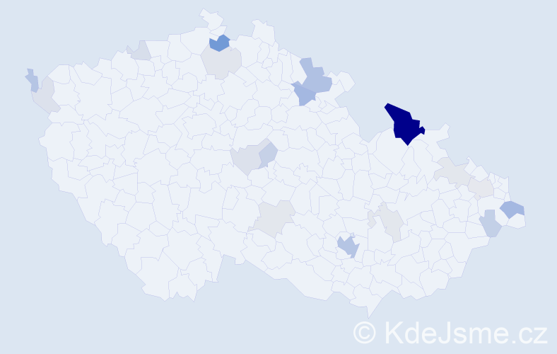 Příjmení: 'Hauke', počet výskytů 58 v celé ČR