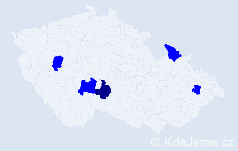 Příjmení: 'Bendeková', počet výskytů 6 v celé ČR