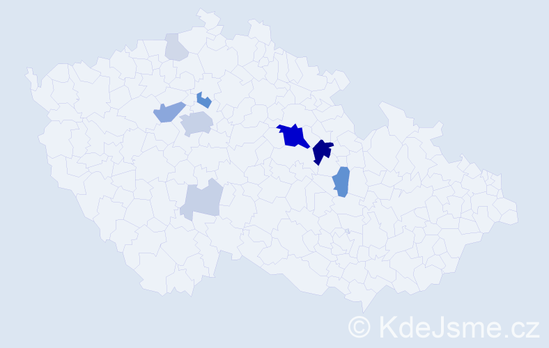 Příjmení: 'Venigerová', počet výskytů 36 v celé ČR