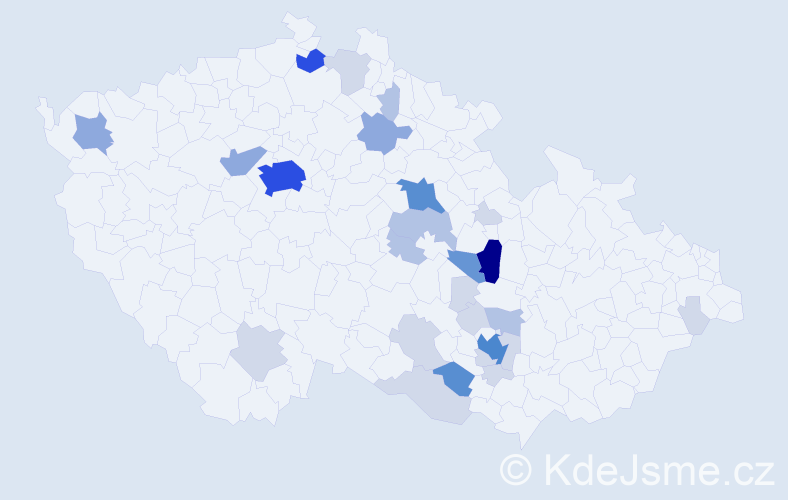 Příjmení: 'Klodnerová', počet výskytů 91 v celé ČR