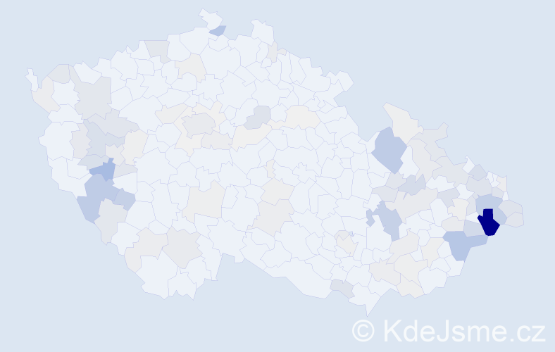 Příjmení: 'Kaňák', počet výskytů 384 v celé ČR