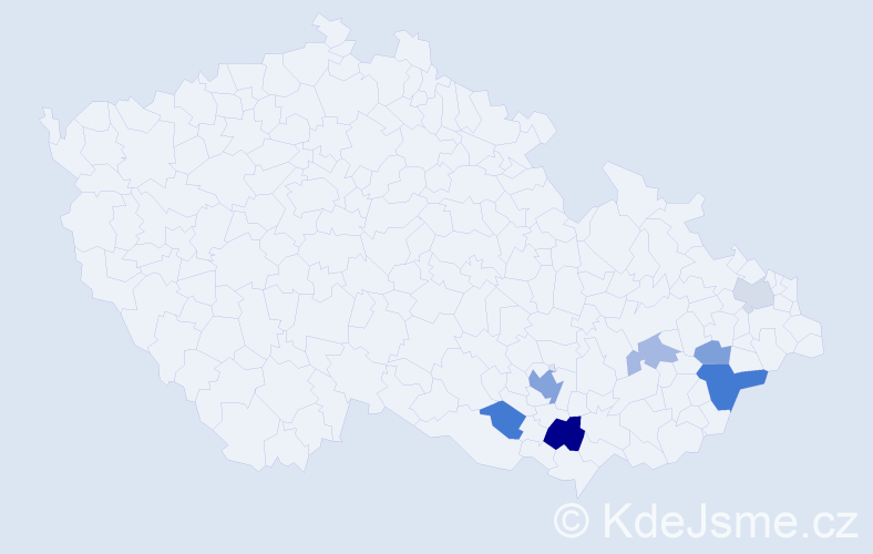 Příjmení: 'Drašková', počet výskytů 15 v celé ČR
