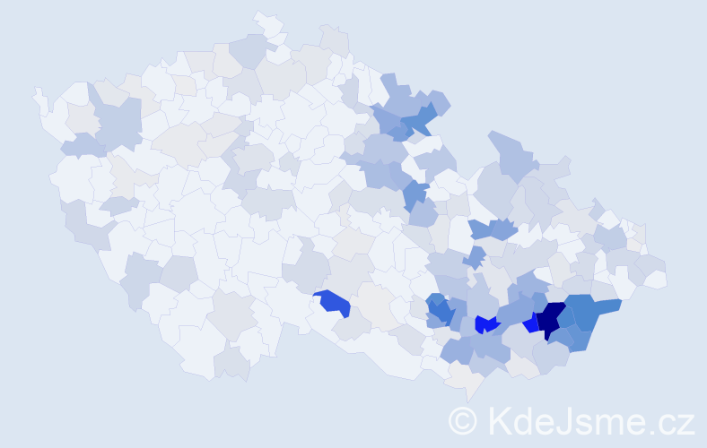 Příjmení: 'Plšek', počet výskytů 784 v celé ČR