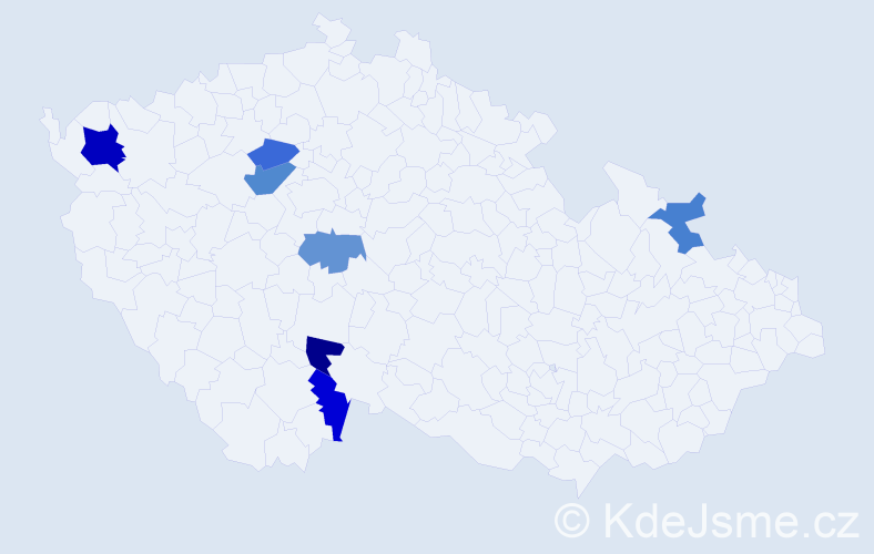 Příjmení: 'Egerer', počet výskytů 10 v celé ČR