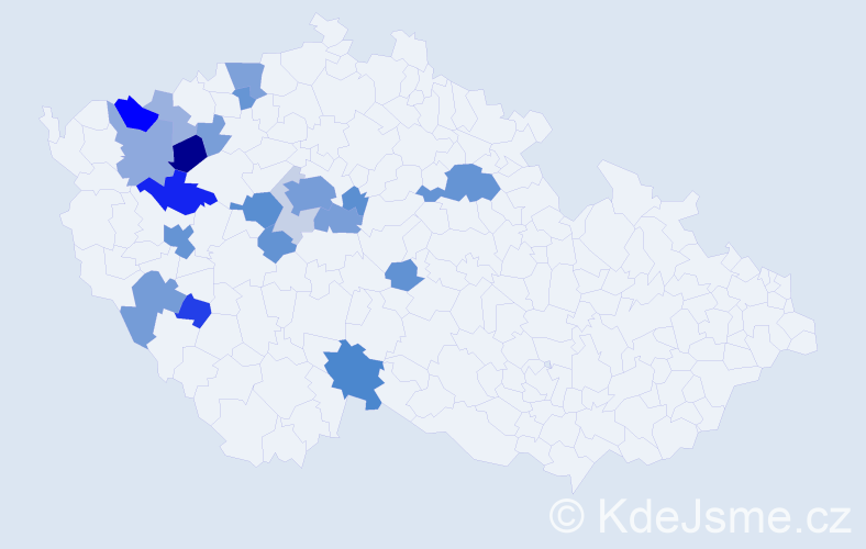 Příjmení: 'Vlnasová', počet výskytů 66 v celé ČR