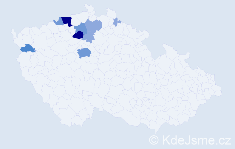Příjmení: 'Kohutka', počet výskytů 24 v celé ČR