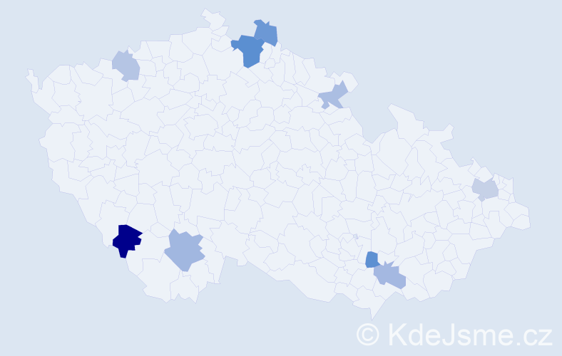Příjmení: 'Plašek', počet výskytů 16 v celé ČR