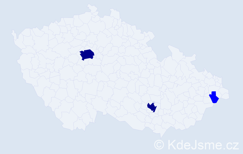 Příjmení: 'Kana', počet výskytů 5 v celé ČR