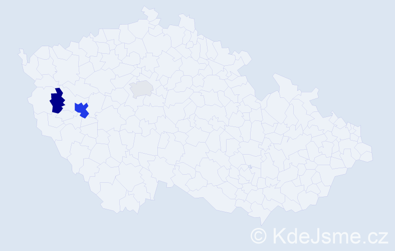 Příjmení: 'Czinnerová', počet výskytů 7 v celé ČR