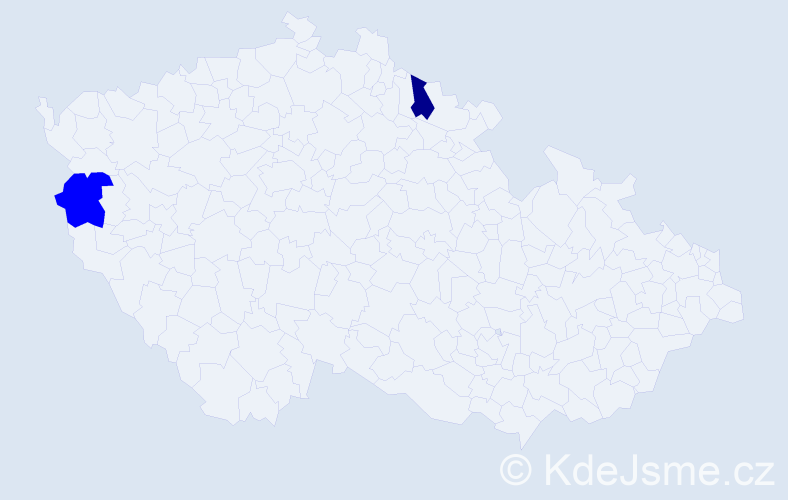 Příjmení: 'Pičová', počet výskytů 3 v celé ČR