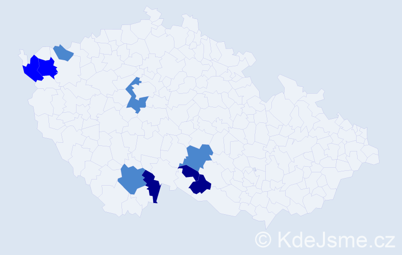 Příjmení: 'Kido', počet výskytů 17 v celé ČR