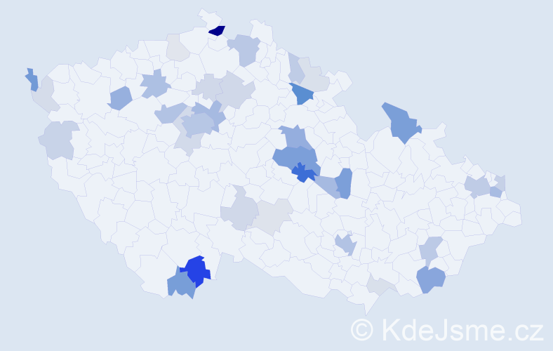 Příjmení: 'Matras', počet výskytů 128 v celé ČR