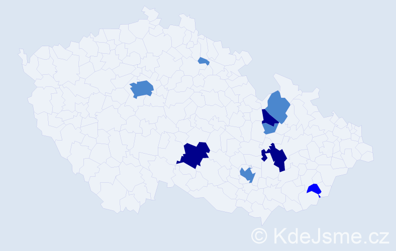 Příjmení: 'Bross', počet výskytů 16 v celé ČR