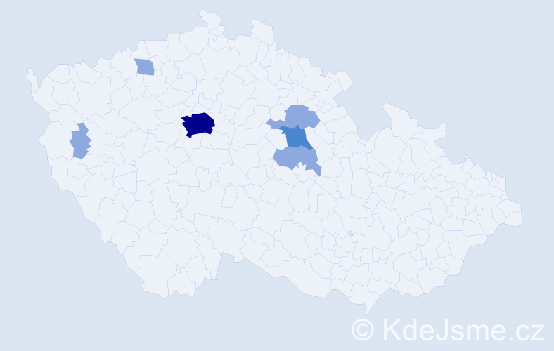 Příjmení: 'Begerová', počet výskytů 11 v celé ČR