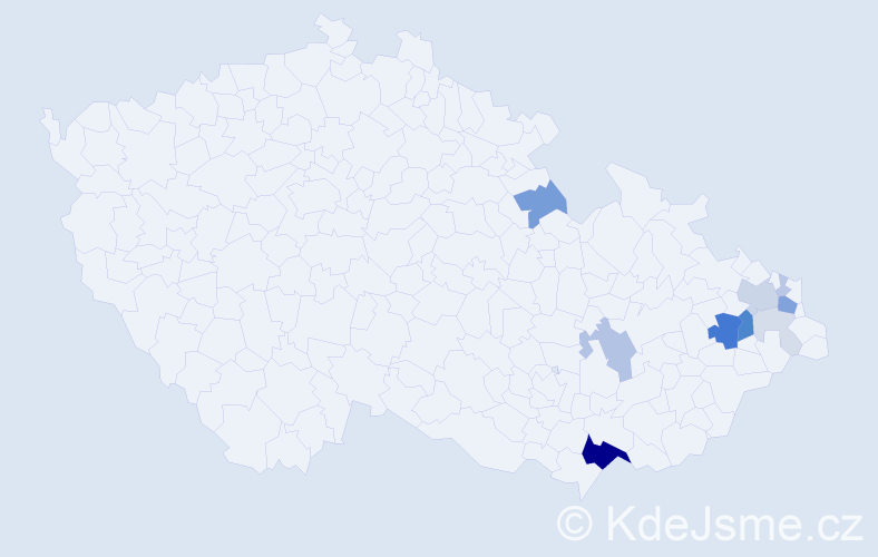 Příjmení: 'Tanhäuserová', počet výskytů 34 v celé ČR