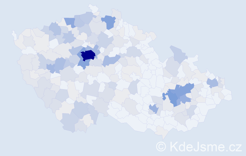 Příjmení: 'Mráček', počet výskytů 821 v celé ČR