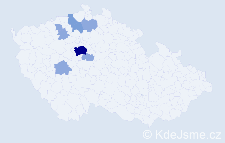 Příjmení: 'Vykysal', počet výskytů 16 v celé ČR