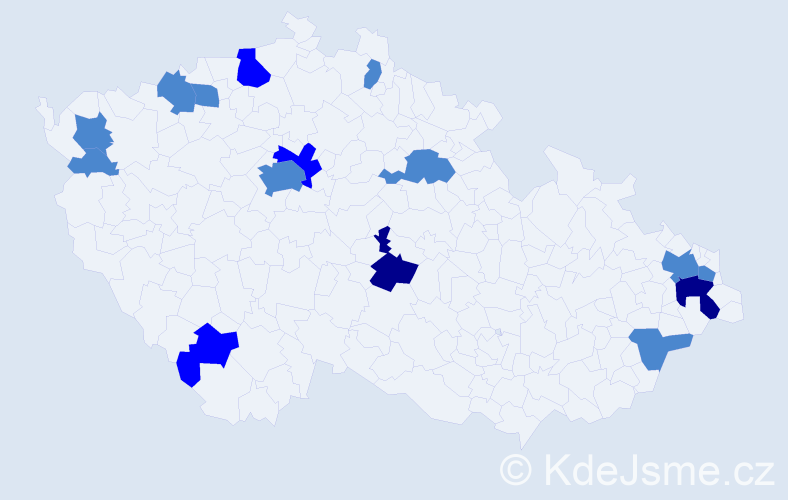 Příjmení: 'Barcziová', počet výskytů 22 v celé ČR