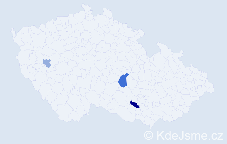Příjmení: 'Mészár', počet výskytů 3 v celé ČR
