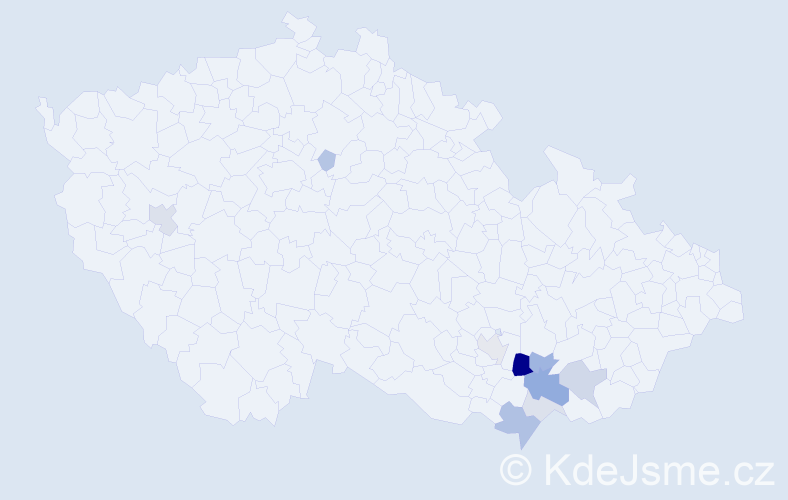 Příjmení: 'Čamlíková', počet výskytů 24 v celé ČR