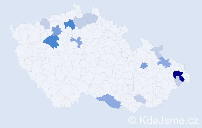 Příjmení: 'Čerňáková', počet výskytů 40 v celé ČR