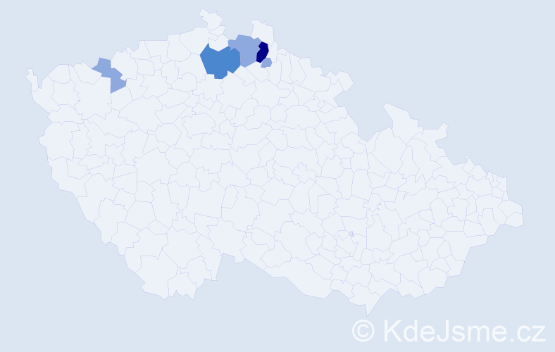 Příjmení: 'Skal', počet výskytů 13 v celé ČR