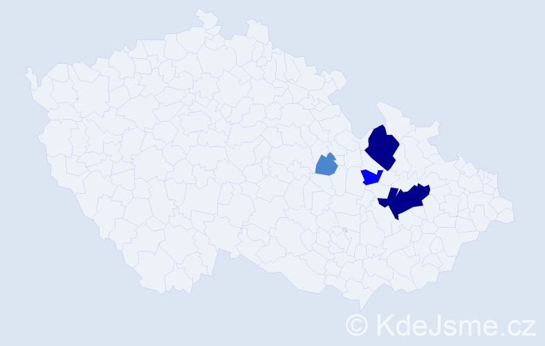 Příjmení: 'Bačevský', počet výskytů 9 v celé ČR