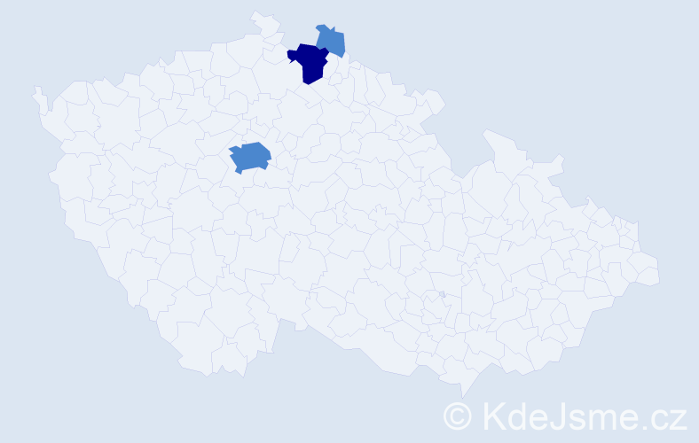 Příjmení: 'Skočej', počet výskytů 5 v celé ČR