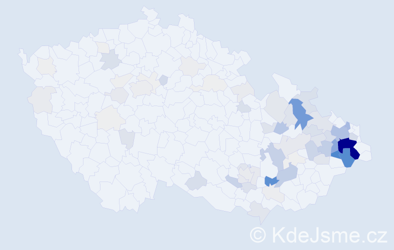 Příjmení: 'Krpec', počet výskytů 369 v celé ČR