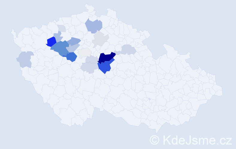 Příjmení: 'Sahulka', počet výskytů 62 v celé ČR