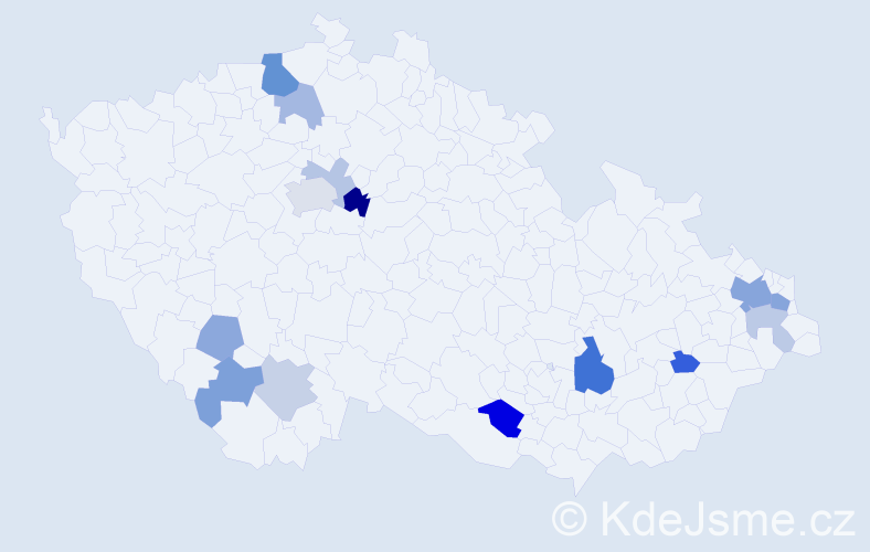 Příjmení: 'Hajko', počet výskytů 28 v celé ČR