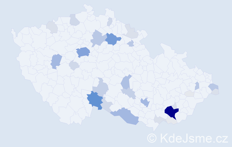 Příjmení: 'Tomášů', počet výskytů 167 v celé ČR