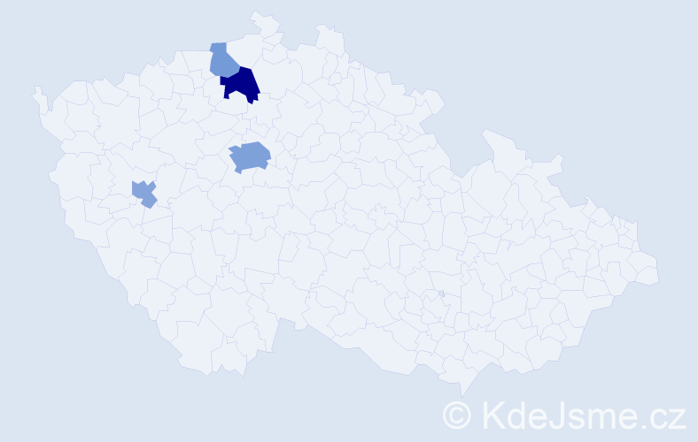 Příjmení: 'Lamblová', počet výskytů 10 v celé ČR
