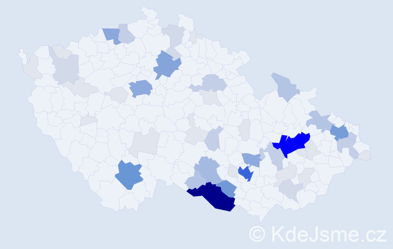 Příjmení: 'Mahrová', počet výskytů 197 v celé ČR