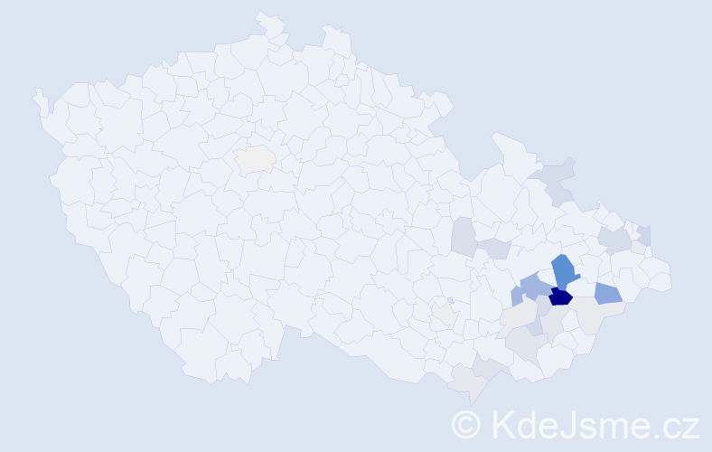 Příjmení: 'Mikšánková', počet výskytů 74 v celé ČR