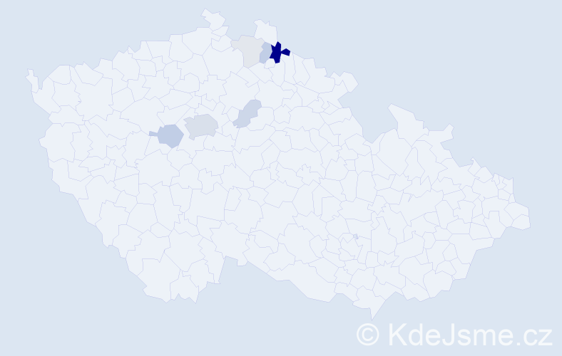 Příjmení: 'Mevald', počet výskytů 26 v celé ČR